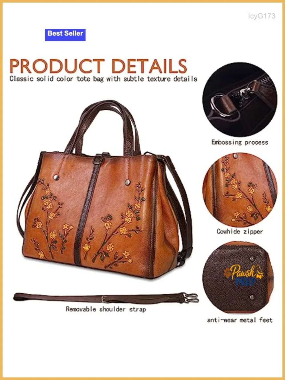 Genuine Leather Satchel Handbag Women Crossbody Purse Vintage Embossed Top